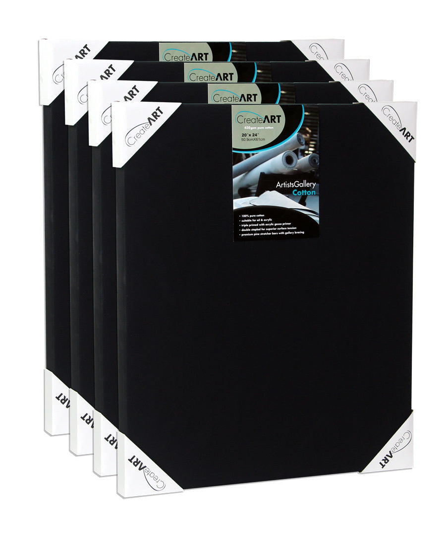 BLACK CreateART Triple Primed Gallery Cotton Canvas with Floating Frame