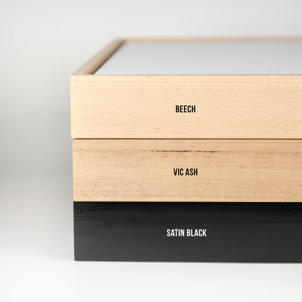 Beech Shadow Box Floating Frame with Premium Aluminium Art Board MATTE White