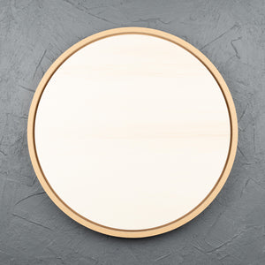 Framed round natural poplar wooden art board for acrylic paints, oil paints, pyrography, charcoal, pastel, structure medium, spray paint, gouache, pencil, resin.