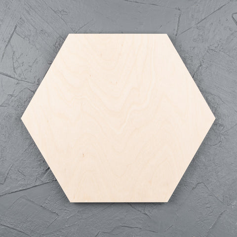 Hexagon natural birch wooden art board for acrylic paints, oil paints, pyrography, charcoal, pastel, structure medium, spray paint, gouache, pencil, resin.