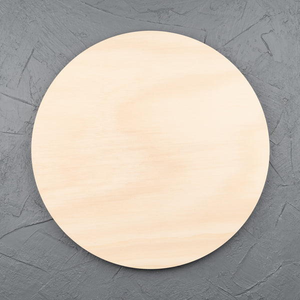 Round natural pine wooden art board for acrylic paints, oil paints, pyrography, charcoal, pastel, structure medium, spray paint, gouache, pencil, resin.