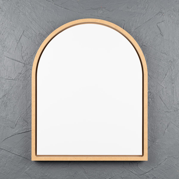 Framed arch aluminium white art panel for acrylic paints, oil paints, structure medium, spray paints, gouache, resin.